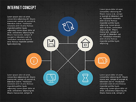 평면 디자인의 인터넷 개념, 슬라이드 10, 02060, 비즈니스 모델 — PoweredTemplate.com