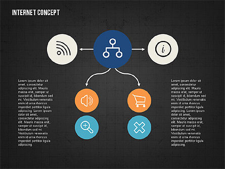 Concepto de Internet en diseño plano, Diapositiva 12, 02060, Modelos de negocios — PoweredTemplate.com