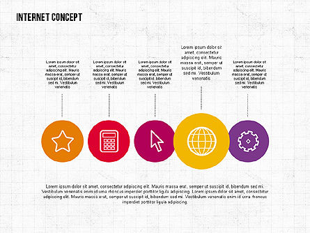 Concetto di Internet in design piatto, Slide 5, 02060, Modelli di lavoro — PoweredTemplate.com