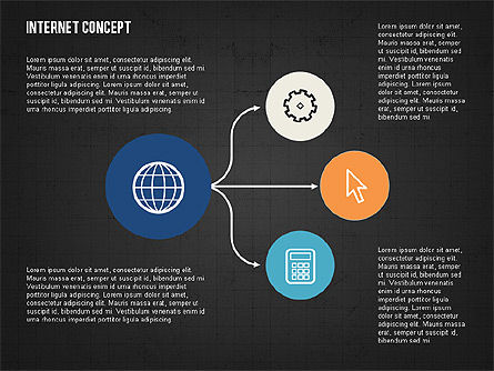 Concepto de Internet en diseño plano, Diapositiva 9, 02060, Modelos de negocios — PoweredTemplate.com