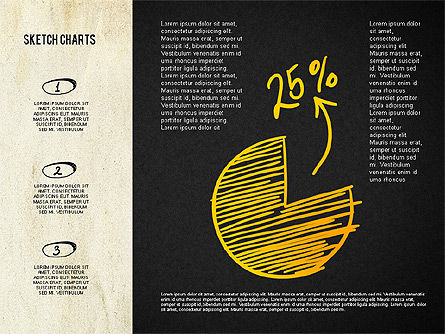스케치 및 분필 스타일의 차트, 슬라이드 12, 02063, 모양 — PoweredTemplate.com