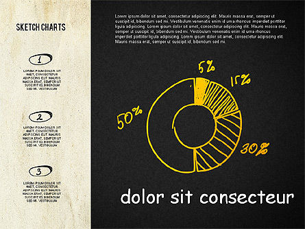 스케치 및 분필 스타일의 차트, 슬라이드 13, 02063, 모양 — PoweredTemplate.com