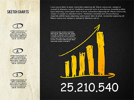 Charts in Sketch and Chalk Style, Slide 15, 02063, Shapes — PoweredTemplate.com