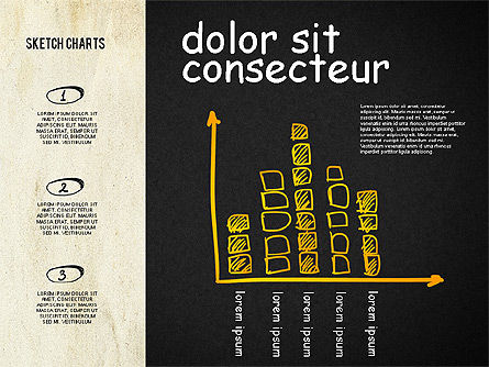 스케치 및 분필 스타일의 차트, 슬라이드 9, 02063, 모양 — PoweredTemplate.com