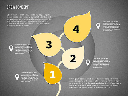 Crescere concetto con i numeri, Slide 12, 02064, Diagrammi Palco — PoweredTemplate.com