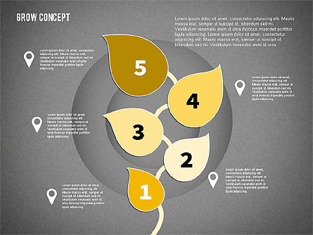 Groei concept met cijfers, Dia 13, 02064, Stage diagrams — PoweredTemplate.com