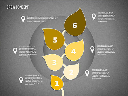 Grow Concept with Numbers, Slide 14, 02064, Stage Diagrams — PoweredTemplate.com