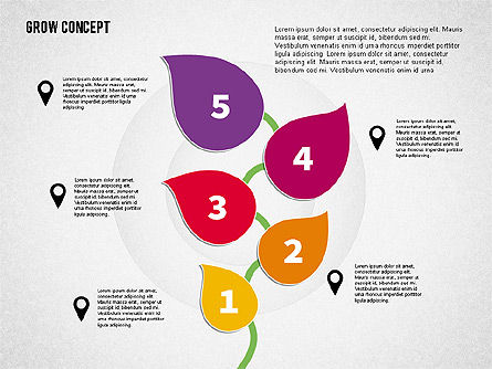 Groei concept met cijfers, Dia 6, 02064, Stage diagrams — PoweredTemplate.com