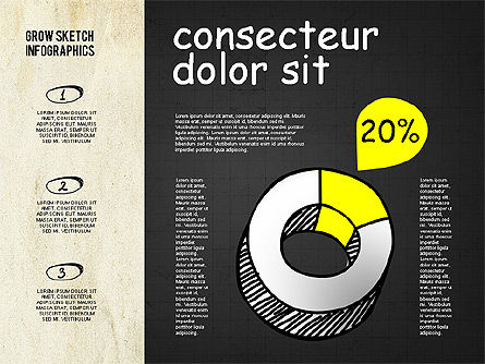 Graphiques 3D en style croquis et craie, Diapositive 11, 02074, Modèles commerciaux — PoweredTemplate.com