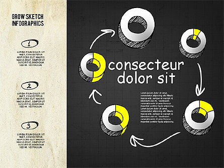 Graphiques 3D en style croquis et craie, Diapositive 16, 02074, Modèles commerciaux — PoweredTemplate.com