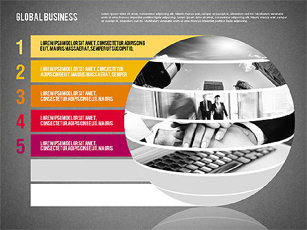 Étapes sur la sphère, Diapositive 14, 02076, Schémas d'étapes — PoweredTemplate.com