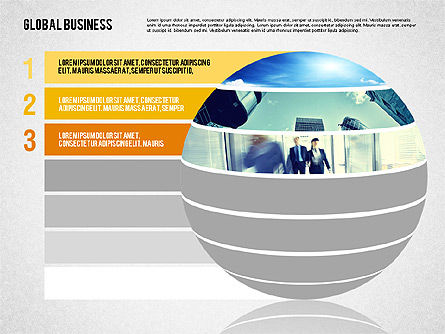 Étapes sur la sphère, Diapositive 4, 02076, Schémas d'étapes — PoweredTemplate.com