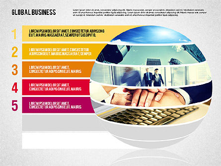 Pasos en Esfera, Diapositiva 6, 02076, Diagramas de la etapa — PoweredTemplate.com