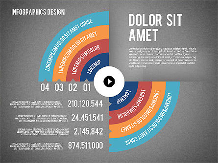 Options diagramme radial, Diapositive 12, 02078, Schémas d'étapes — PoweredTemplate.com