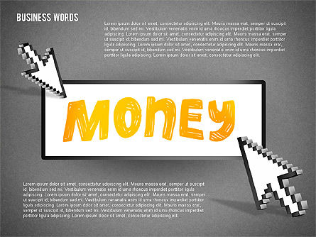 Palabras en el botón con cursor de flecha, Diapositiva 10, 02079, Formas — PoweredTemplate.com