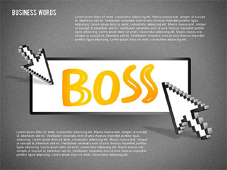 Palabras en el botón con cursor de flecha, Diapositiva 16, 02079, Formas — PoweredTemplate.com