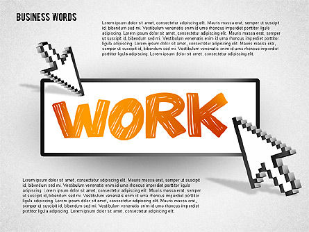 Words on Button with Arrow Cursor , Slide 6, 02079, Shapes — PoweredTemplate.com