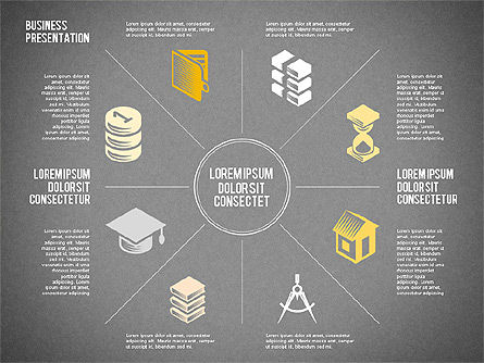 Présentation avec des formes commerciales, Diapositive 9, 02080, Modèles commerciaux — PoweredTemplate.com