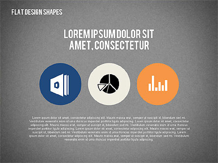 Presentazione con forme design piatto e le icone, Slide 10, 02086, Modelli Presentazione — PoweredTemplate.com