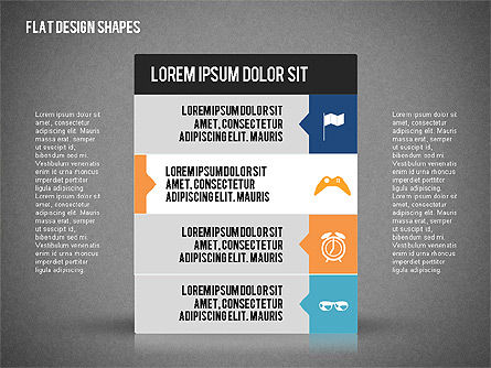 Presentazione con forme design piatto e le icone, Slide 11, 02086, Modelli Presentazione — PoweredTemplate.com