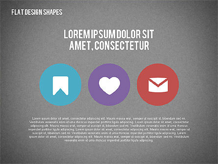 Presentazione con forme design piatto e le icone, Slide 12, 02086, Modelli Presentazione — PoweredTemplate.com