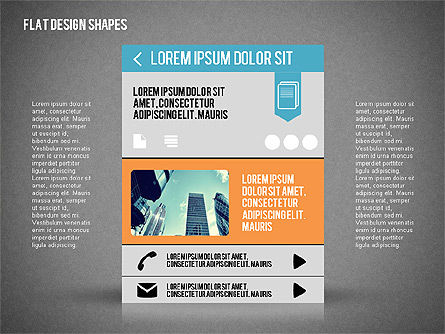 Présentation avec des formes de conception et des icônes plates, Diapositive 13, 02086, Modèles de présentations — PoweredTemplate.com