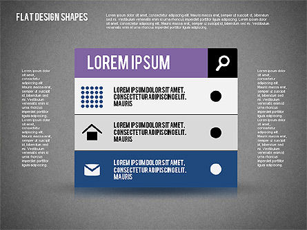 Presentação com formas e ícones de design plano, Deslizar 16, 02086, Modelos de Apresentação — PoweredTemplate.com