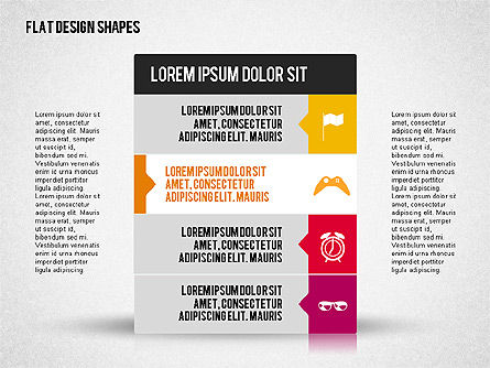 Présentation avec des formes de conception et des icônes plates, Diapositive 3, 02086, Modèles de présentations — PoweredTemplate.com