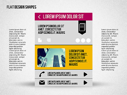 Presentazione con forme design piatto e le icone, Slide 5, 02086, Modelli Presentazione — PoweredTemplate.com