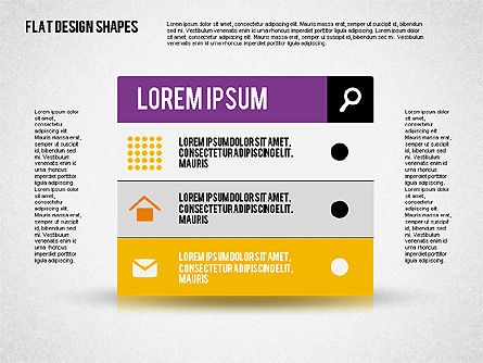 Présentation avec des formes de conception et des icônes plates, Diapositive 8, 02086, Modèles de présentations — PoweredTemplate.com