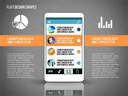 Presentation with Flat Design Shapes and Icons, Slide 9, 02086, Presentation Templates — PoweredTemplate.com