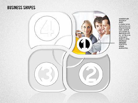 Diagrama de escenario con fotos, Plantilla de PowerPoint, 02087, Diagramas de la etapa — PoweredTemplate.com
