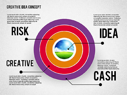 아이디어 개발 단계, 슬라이드 8, 02088, 단계 도표 — PoweredTemplate.com