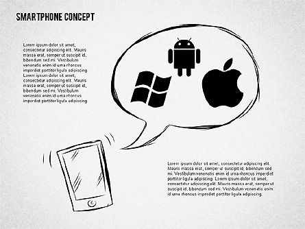 Mobile Plattformen Wettbewerb Infografiken, PowerPoint-Vorlage, 02089, Präsentationsvorlagen — PoweredTemplate.com