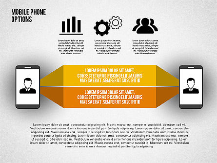 智能手机选项, PowerPoint模板, 02091, 阶段图 — PoweredTemplate.com
