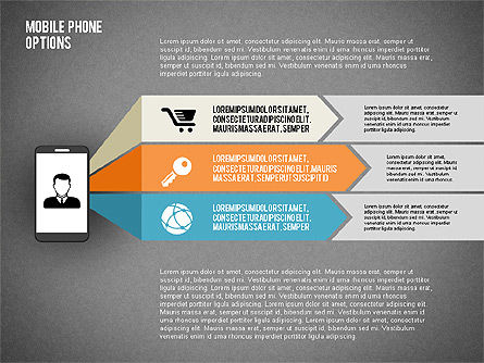 Options de téléphone intelligent, Diapositive 12, 02091, Schémas d'étapes — PoweredTemplate.com