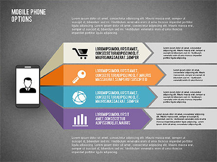 Opções de smartphone, Deslizar 13, 02091, Diagramas de Etapas — PoweredTemplate.com