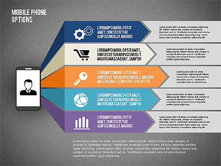 Opções de smartphone, Deslizar 14, 02091, Diagramas de Etapas — PoweredTemplate.com