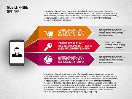 Options de téléphone intelligent, Diapositive 4, 02091, Schémas d'étapes — PoweredTemplate.com