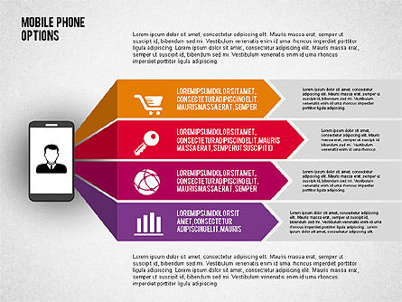 Options de téléphone intelligent, Diapositive 5, 02091, Schémas d'étapes — PoweredTemplate.com