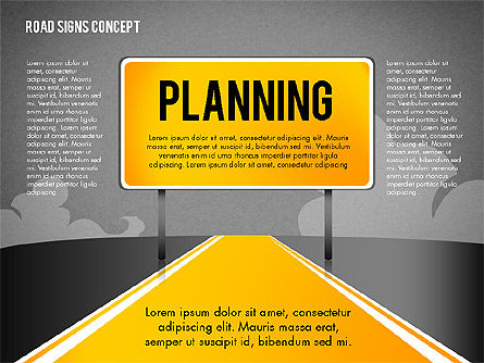 Mots d'affaires sur les panneaux routiers, Diapositive 13, 02094, Modèles commerciaux — PoweredTemplate.com