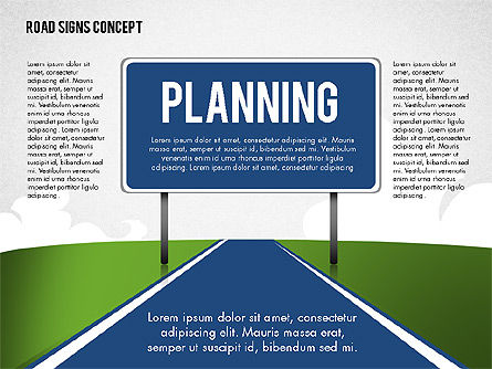 Mots d'affaires sur les panneaux routiers, Diapositive 5, 02094, Modèles commerciaux — PoweredTemplate.com