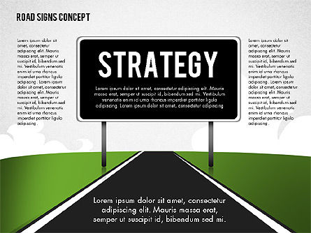 Mots d'affaires sur les panneaux routiers, Diapositive 6, 02094, Modèles commerciaux — PoweredTemplate.com