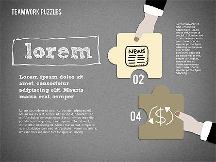 Teamwork Puzzles, Slide 11, 02098, Puzzle Diagrams — PoweredTemplate.com