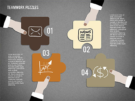 Teamwork puzzels, Dia 12, 02098, Puzzeldiagrammen — PoweredTemplate.com