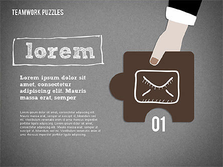 Teamwork puzzels, Dia 13, 02098, Puzzeldiagrammen — PoweredTemplate.com