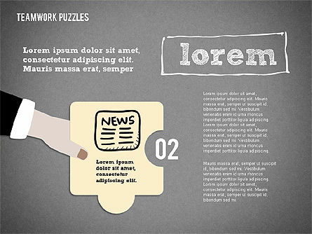 Teamwork puzzels, Dia 14, 02098, Puzzeldiagrammen — PoweredTemplate.com