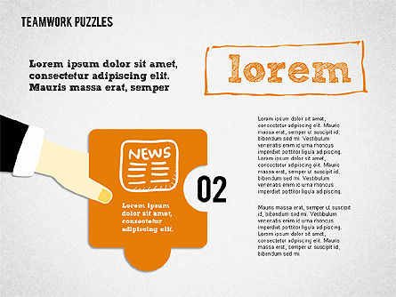 Enrouleurs d'équipe, Diapositive 6, 02098, Schémas puzzle — PoweredTemplate.com