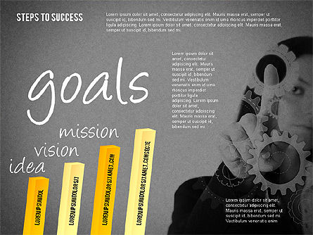 Pasos para el éxito Gráfico de barras, Diapositiva 12, 02099, Diagramas de la etapa — PoweredTemplate.com