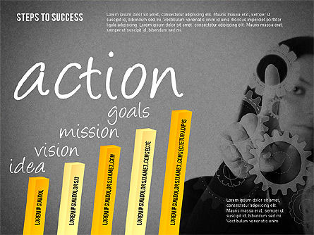 Steps to Success Bar Chart, Slide 13, 02099, Stage Diagrams — PoweredTemplate.com